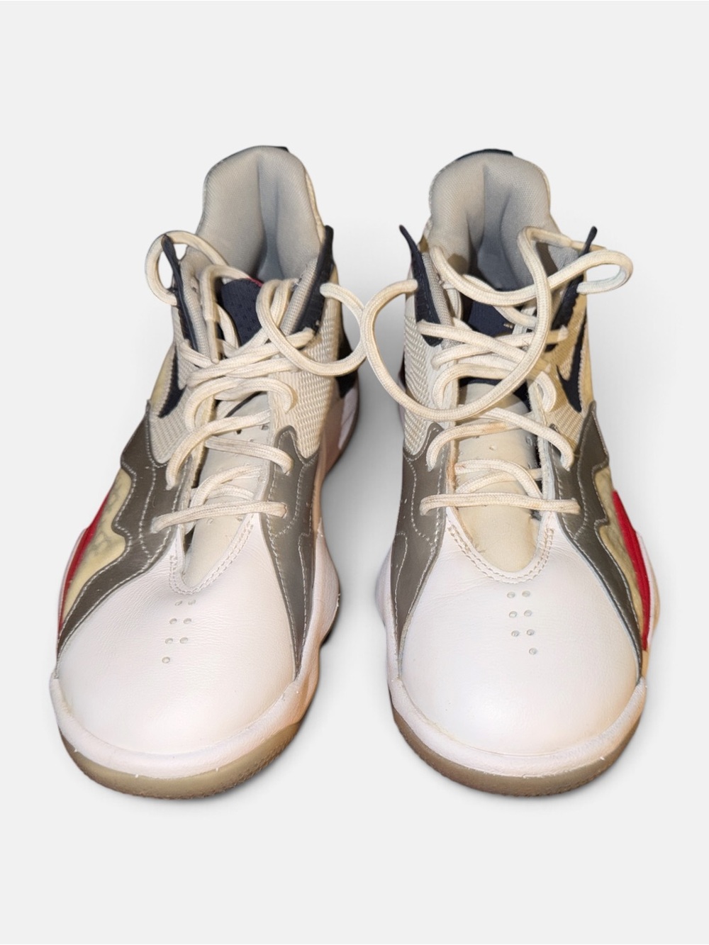 Nike Air Jordan Zoom 92 Olympic White, Gray and Red High-Top Athletic Sneakers
